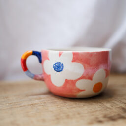 Kubek w białe kwiaty 265ml