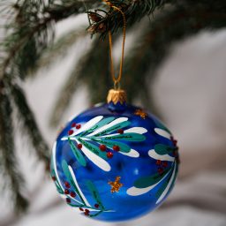 Bombka kobaltowa w gałązki 10cm