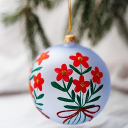 Bombka błękitna w bukiety 12cm