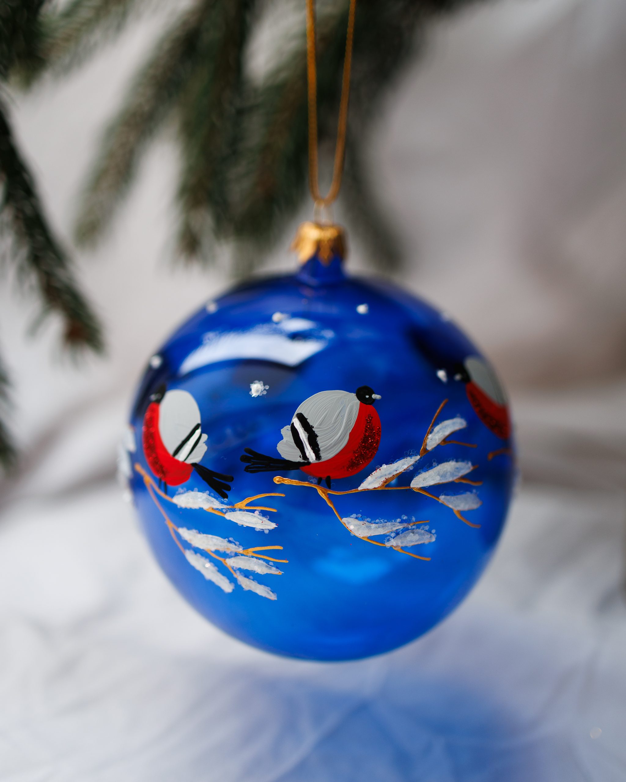 Bombka kobaltowa w gile 12cm