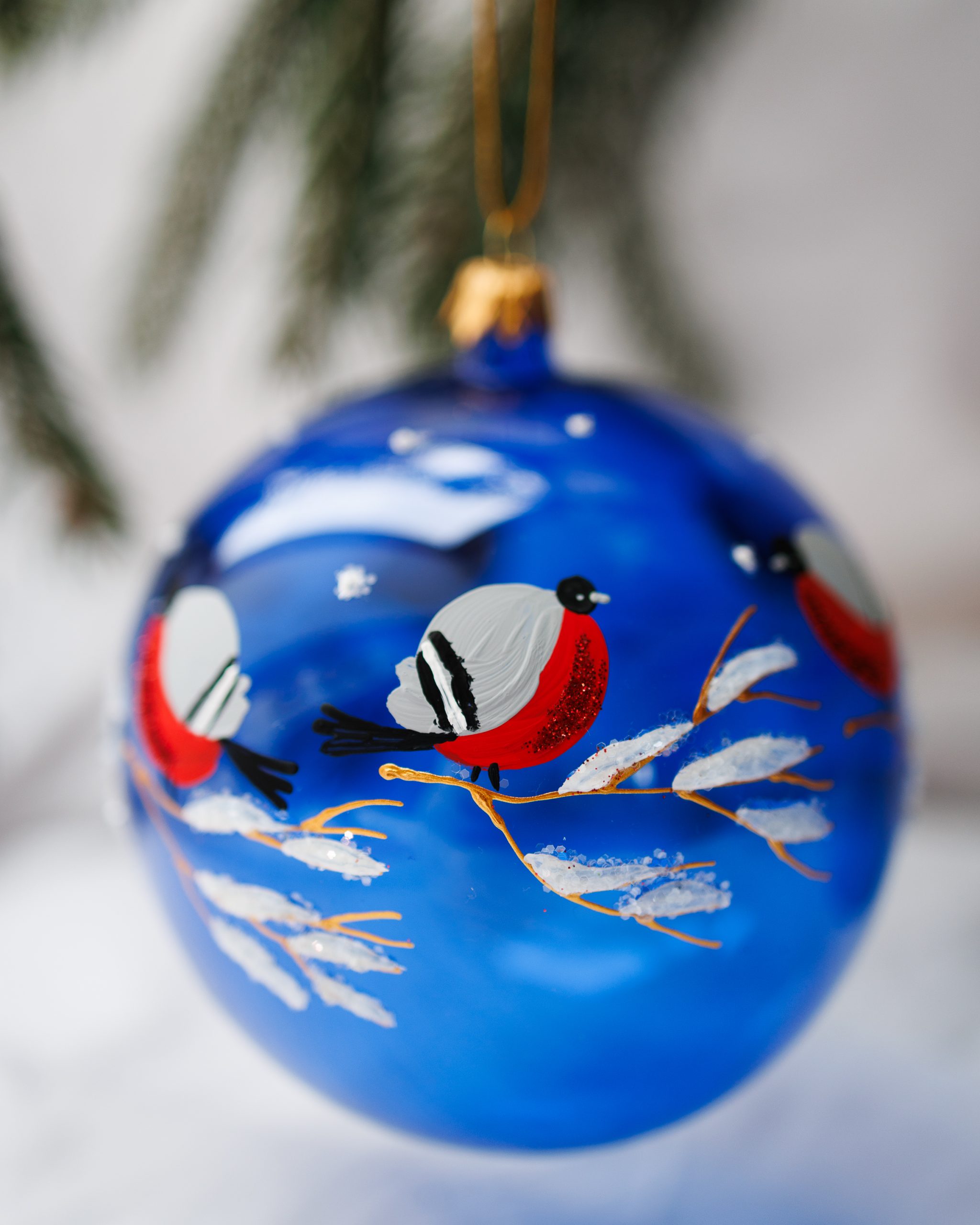 Bombka kobaltowa w gile 12cm - obrazek 2